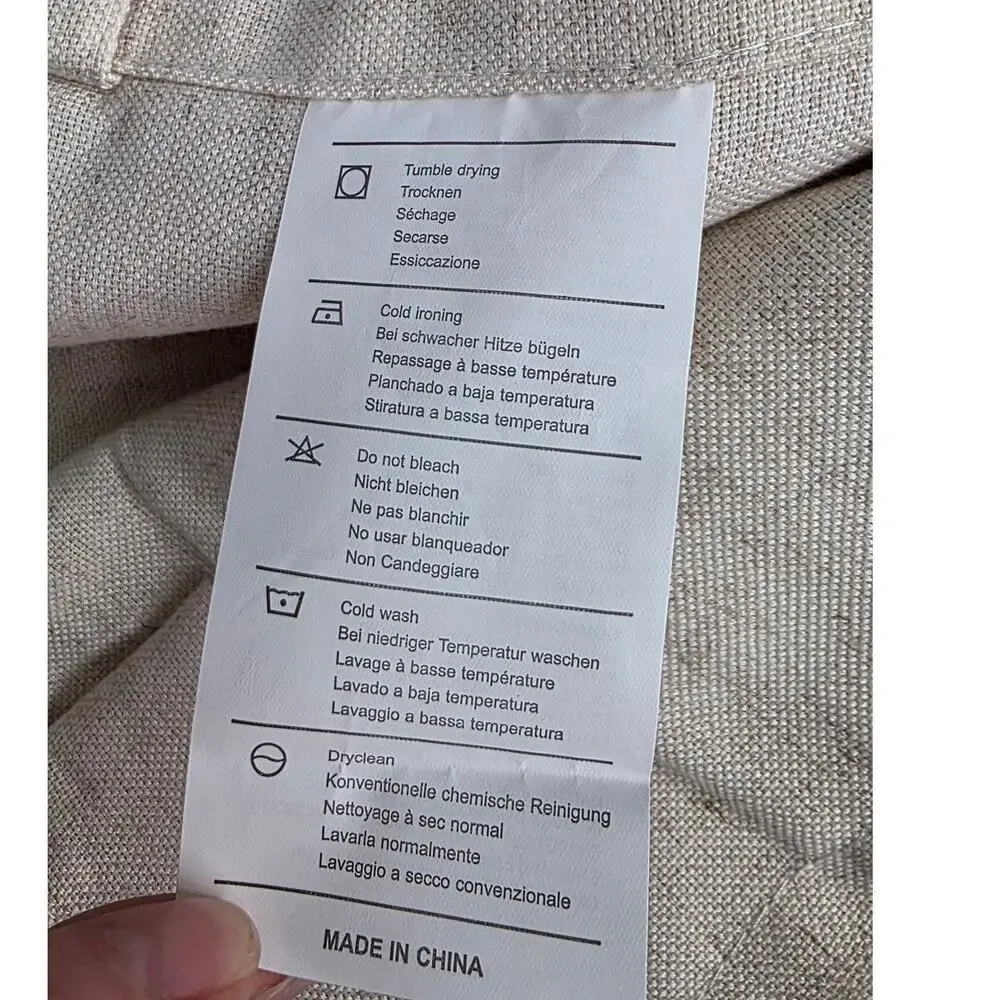 Natural White Non-See-Through Privacy Linen Look Curtains 2 Panels 52